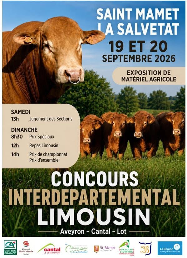 Affiche du Concours Interdépartemental de Saint-Mamet 2026